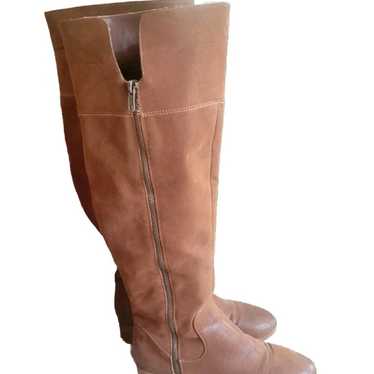 MIA Womens Tan Suede Leather Tall Boots Sz 6