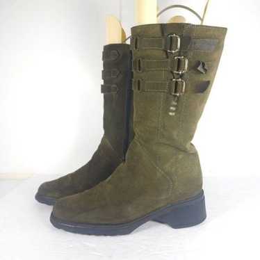 Aquatalia Women's US 7B Green Suede Mid Calf Chun… - image 1