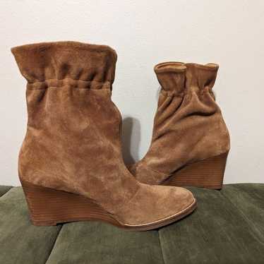 Andre Assous Sunny Gathered Suede Ankle Boots Wedg