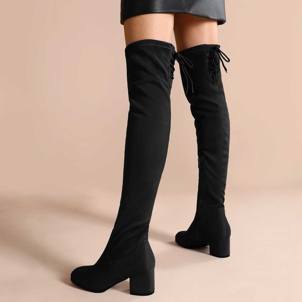 Dream Pairs Laurence Chunky Heel Thigh High Boots… - image 3