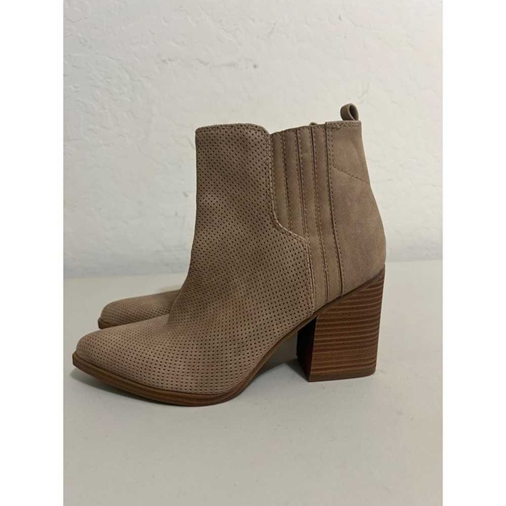 Indigo Rd Tan Stacked Heel Perforated Ankle Boot … - image 3