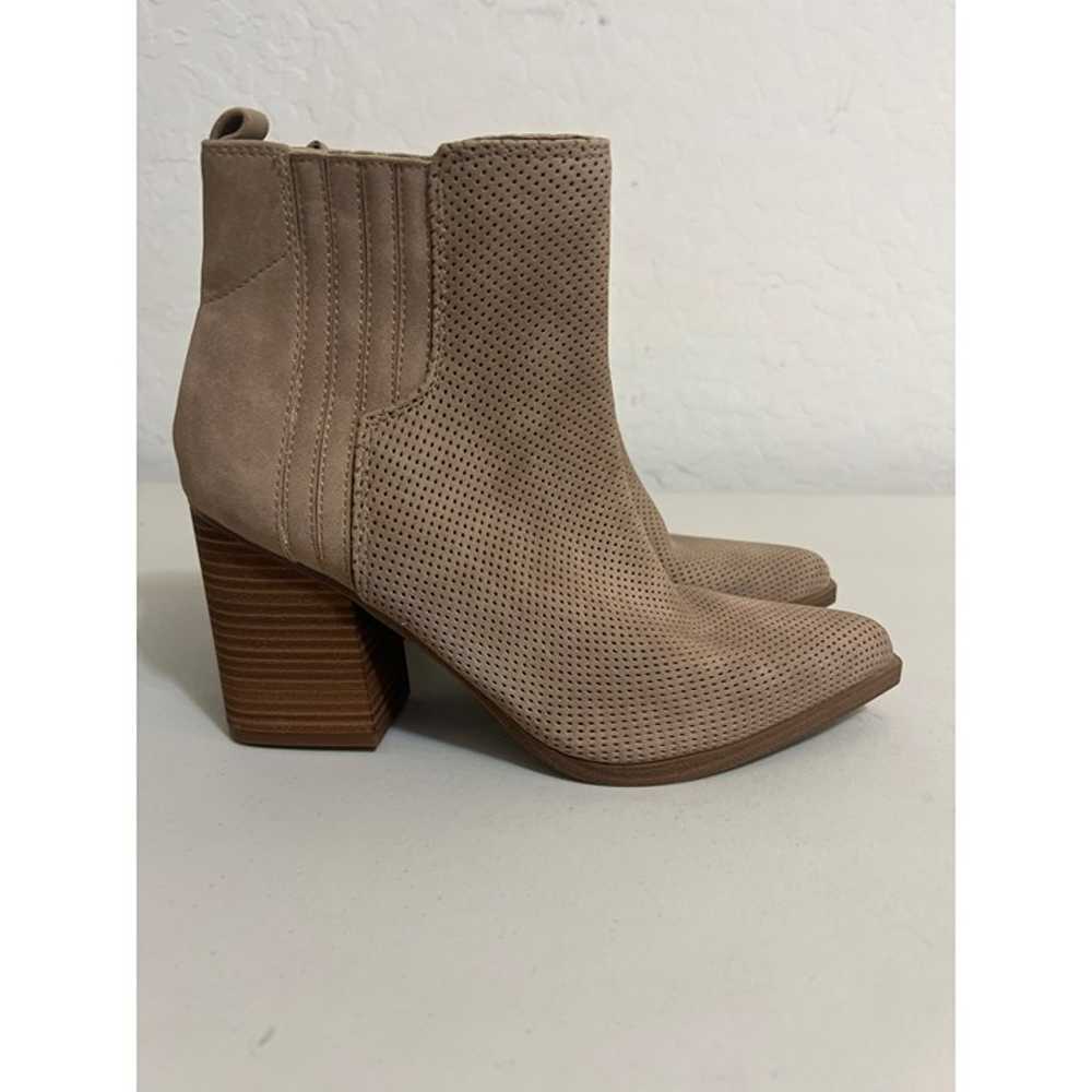 Indigo Rd Tan Stacked Heel Perforated Ankle Boot … - image 4