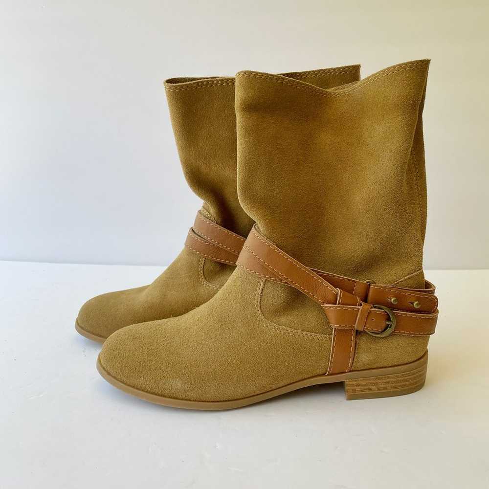 Seychelles Tan Suede Slouch Boots 6 Moto Harness … - image 10