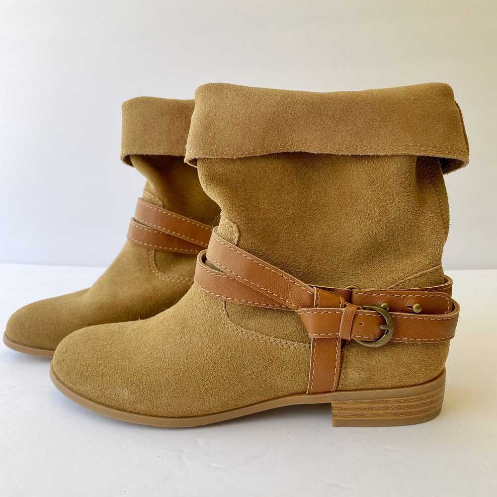 Seychelles Tan Suede Slouch Boots 6 Moto Harness … - image 11