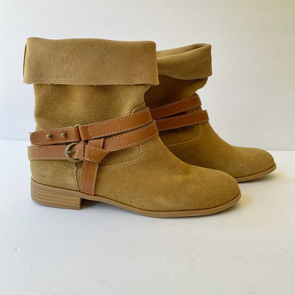 Seychelles Tan Suede Slouch Boots 6 Moto Harness … - image 4