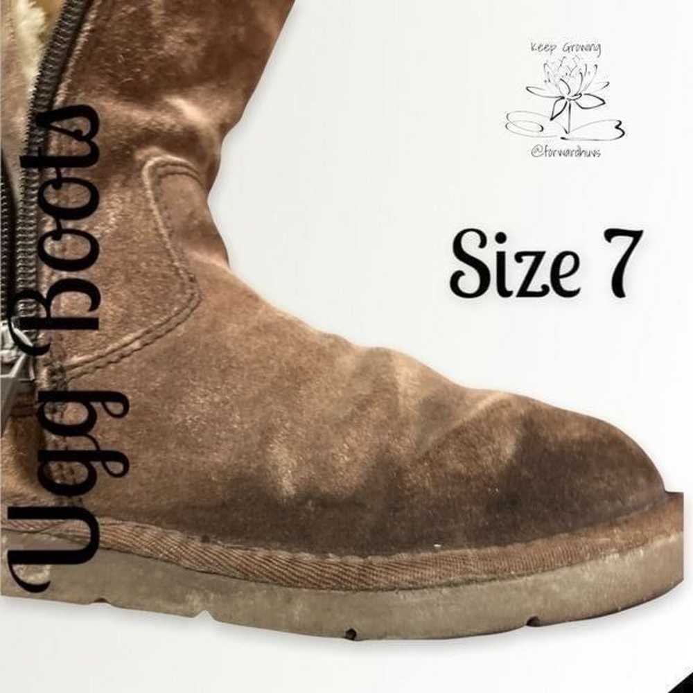 Pre-Owned UGG Sunset Tall Brown Shearling Boots -… - image 6