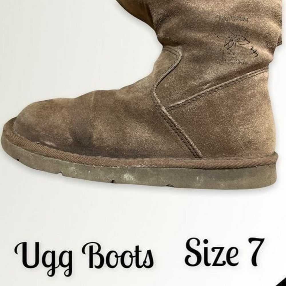 Pre-Owned UGG Sunset Tall Brown Shearling Boots -… - image 7