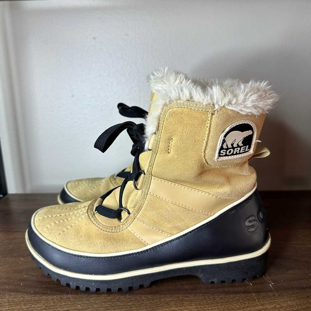 SOREL Tivoli Tan Suede Winter Boots Sz 9 - image 1