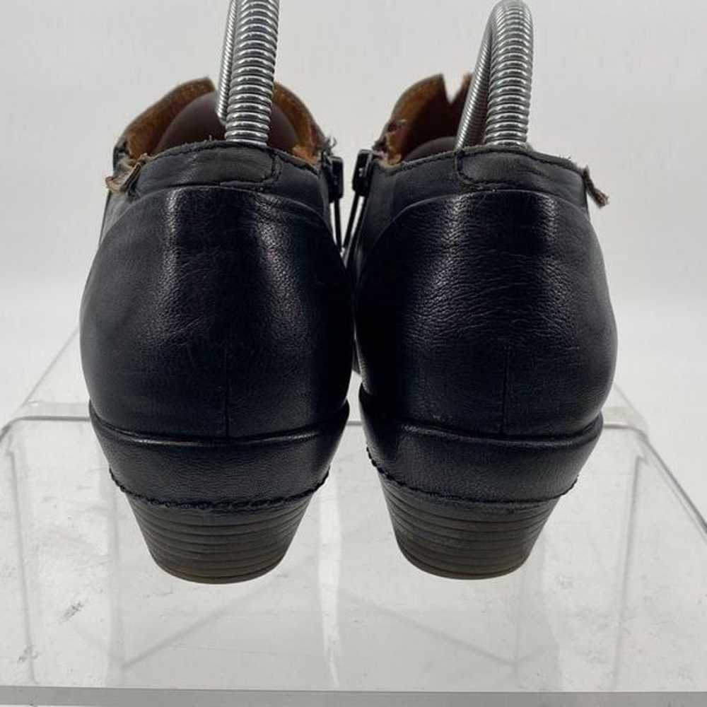 Pikolinos Side Zip Leather Low Heel Booties Pewte… - image 2
