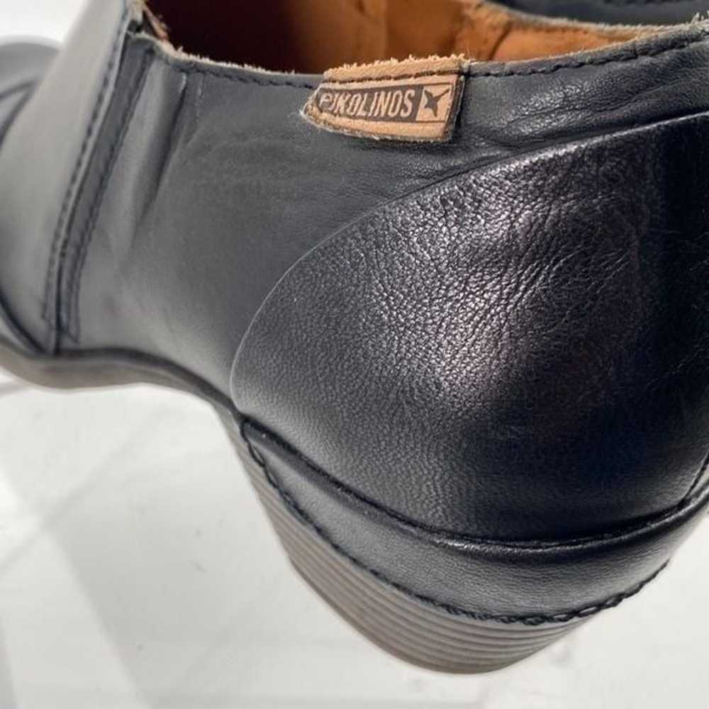 Pikolinos Side Zip Leather Low Heel Booties Pewte… - image 6