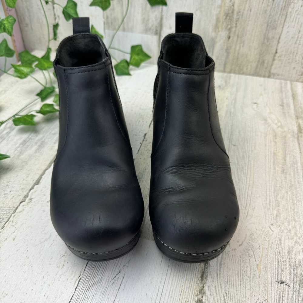 Dansko Frankie Black Oiled Clog Ankle Boots Chels… - image 2