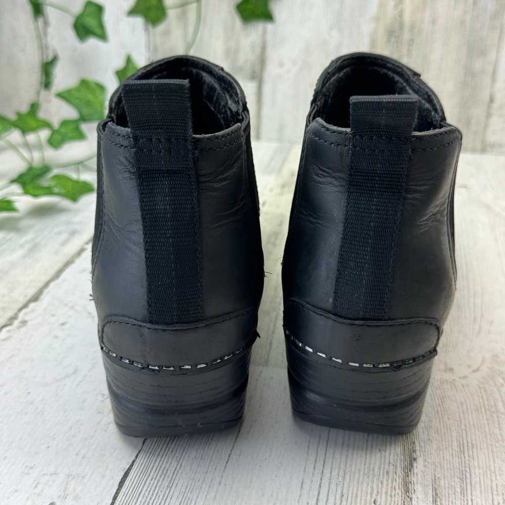 Dansko Frankie Black Oiled Clog Ankle Boots Chels… - image 5