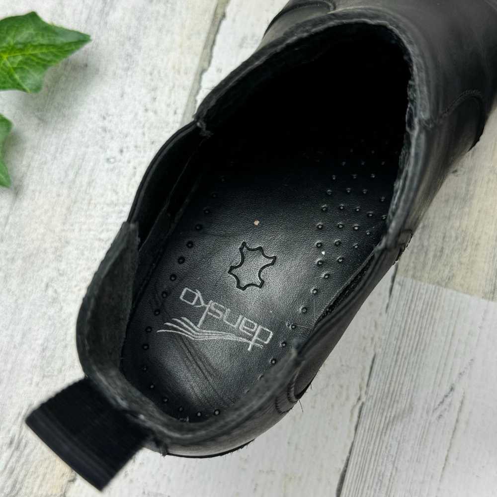 Dansko Frankie Black Oiled Clog Ankle Boots Chels… - image 6