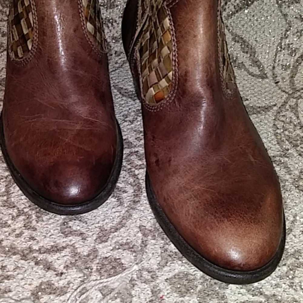 Sesto Meucci Classic Woven Leather Short Boots - image 3