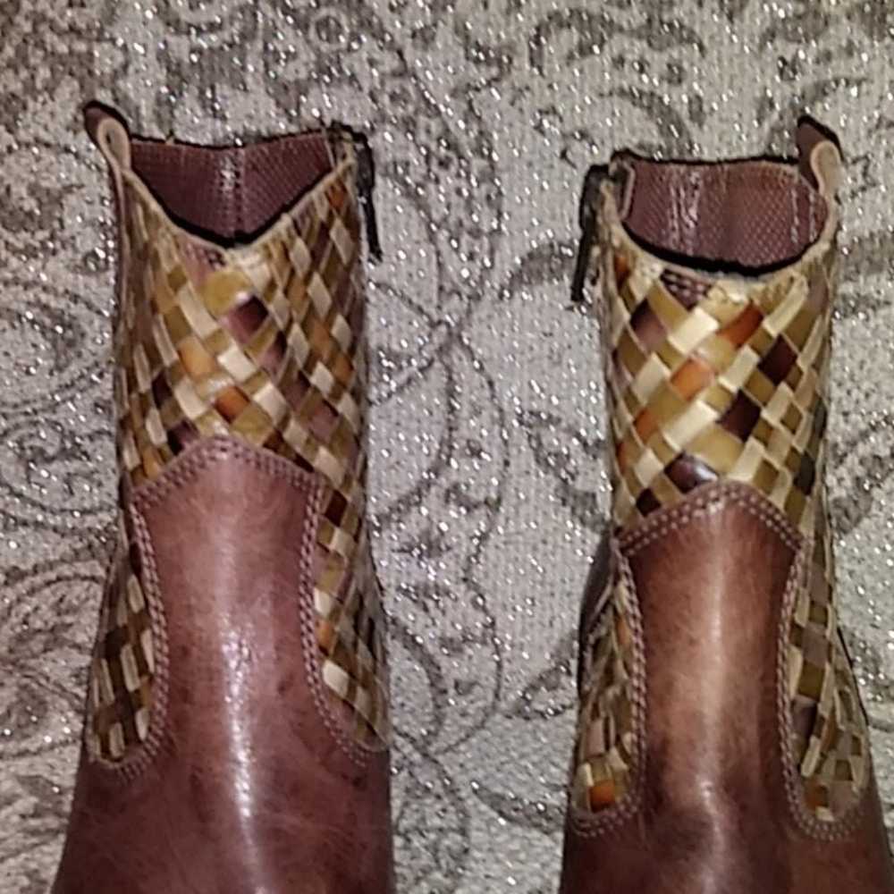 Sesto Meucci Classic Woven Leather Short Boots - image 4