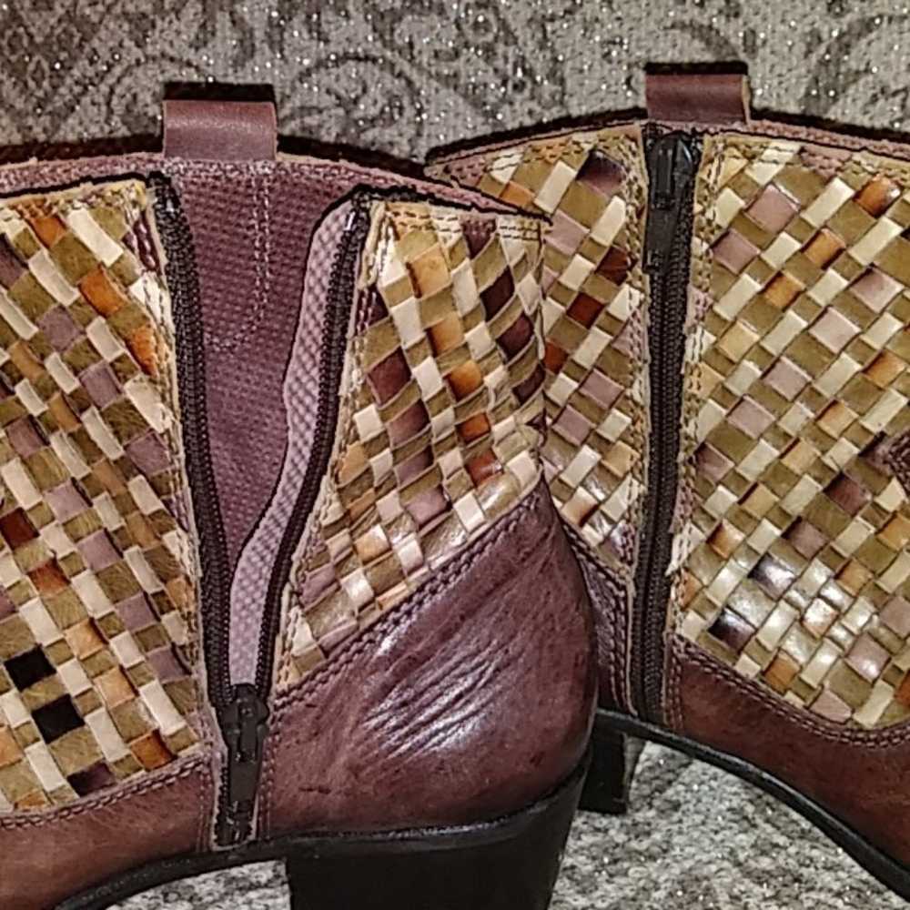 Sesto Meucci Classic Woven Leather Short Boots - image 6