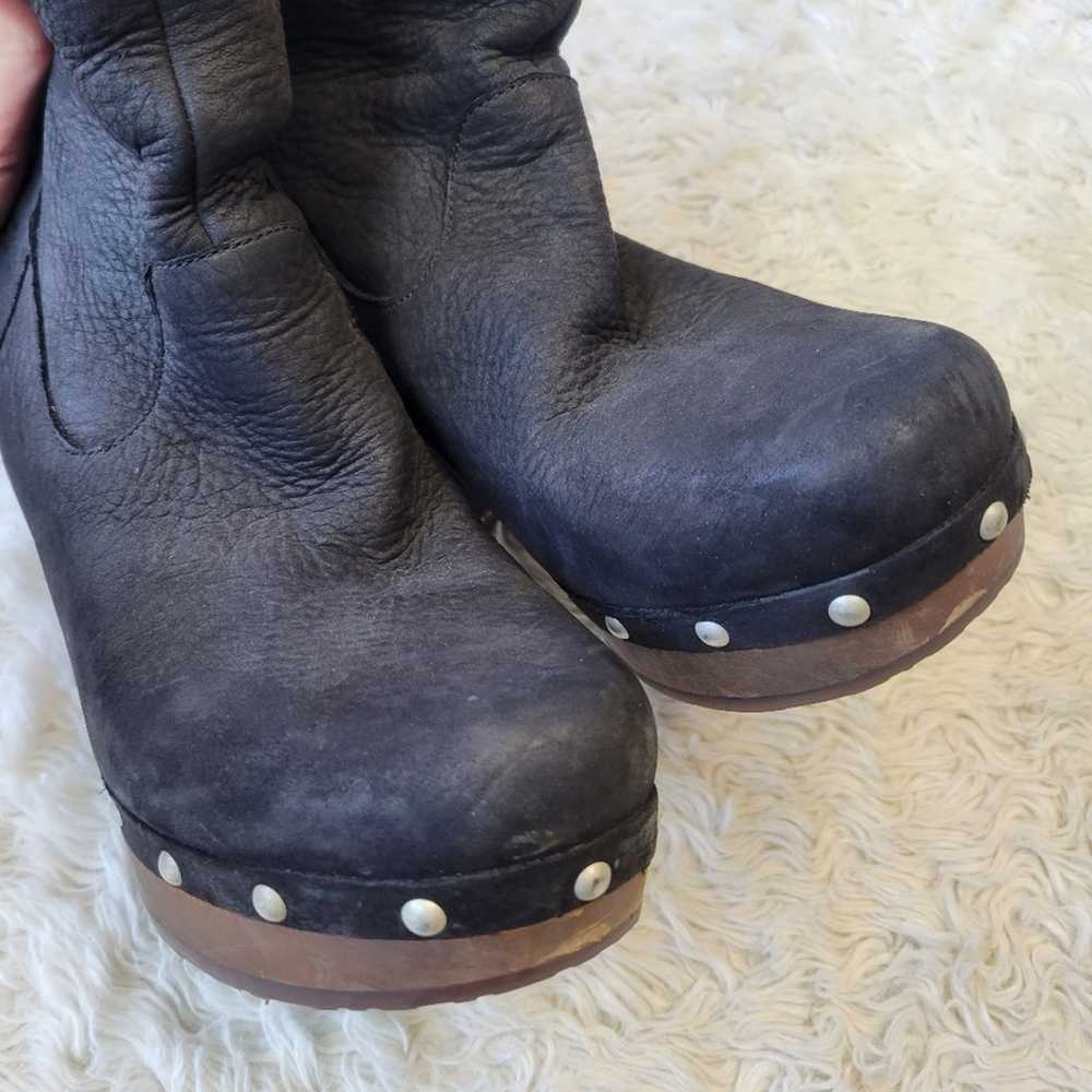UGG Carnegie Black Sheepskin Wedge Heel boots 8 - image 6