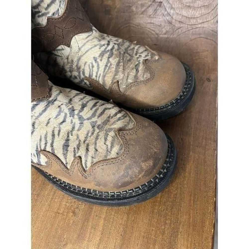 Justin Gypsy Zebra Round Toe Brown Leather Accent… - image 10