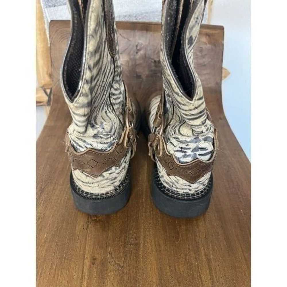 Justin Gypsy Zebra Round Toe Brown Leather Accent… - image 8