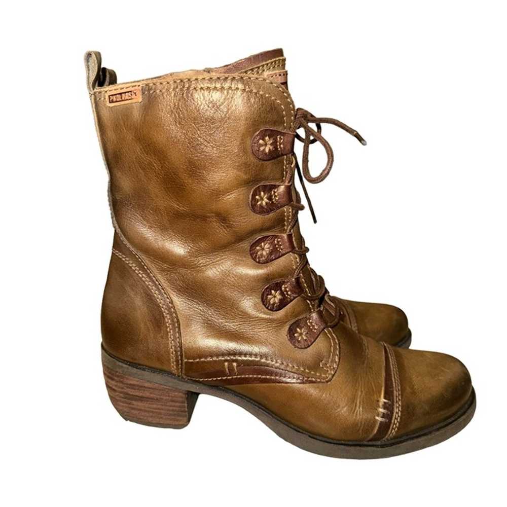 Pikolinos Le Mans Lace Up Ankle Boots Brandy Leat… - image 5