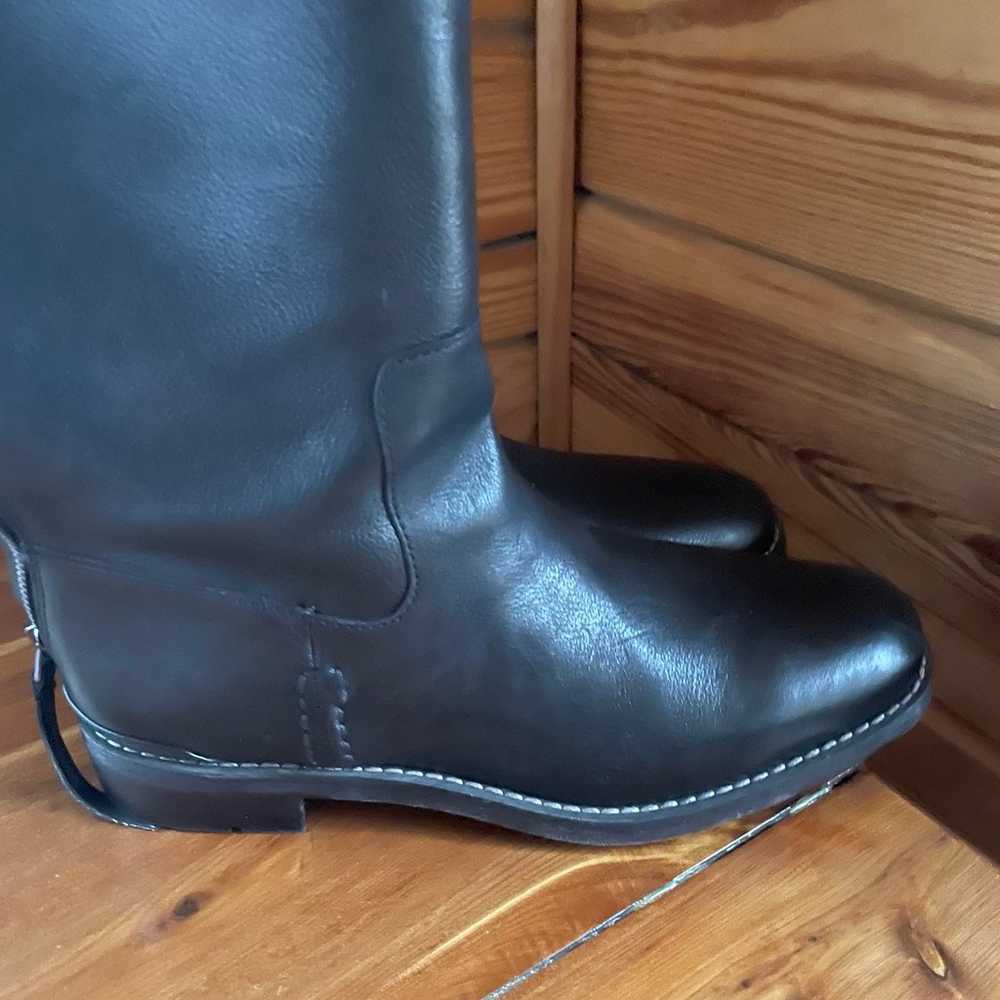 Franco Sarto Over the Knee Black Zip Leather Boot… - image 5