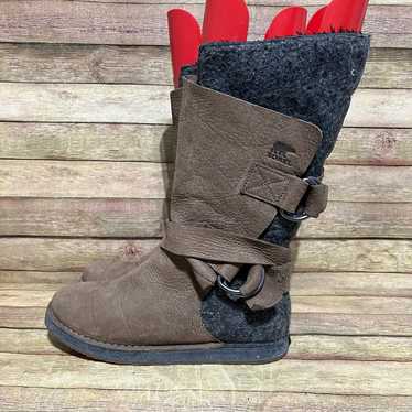 Sorel Brown Leather Chipahko Blanket Winter Boots - image 1