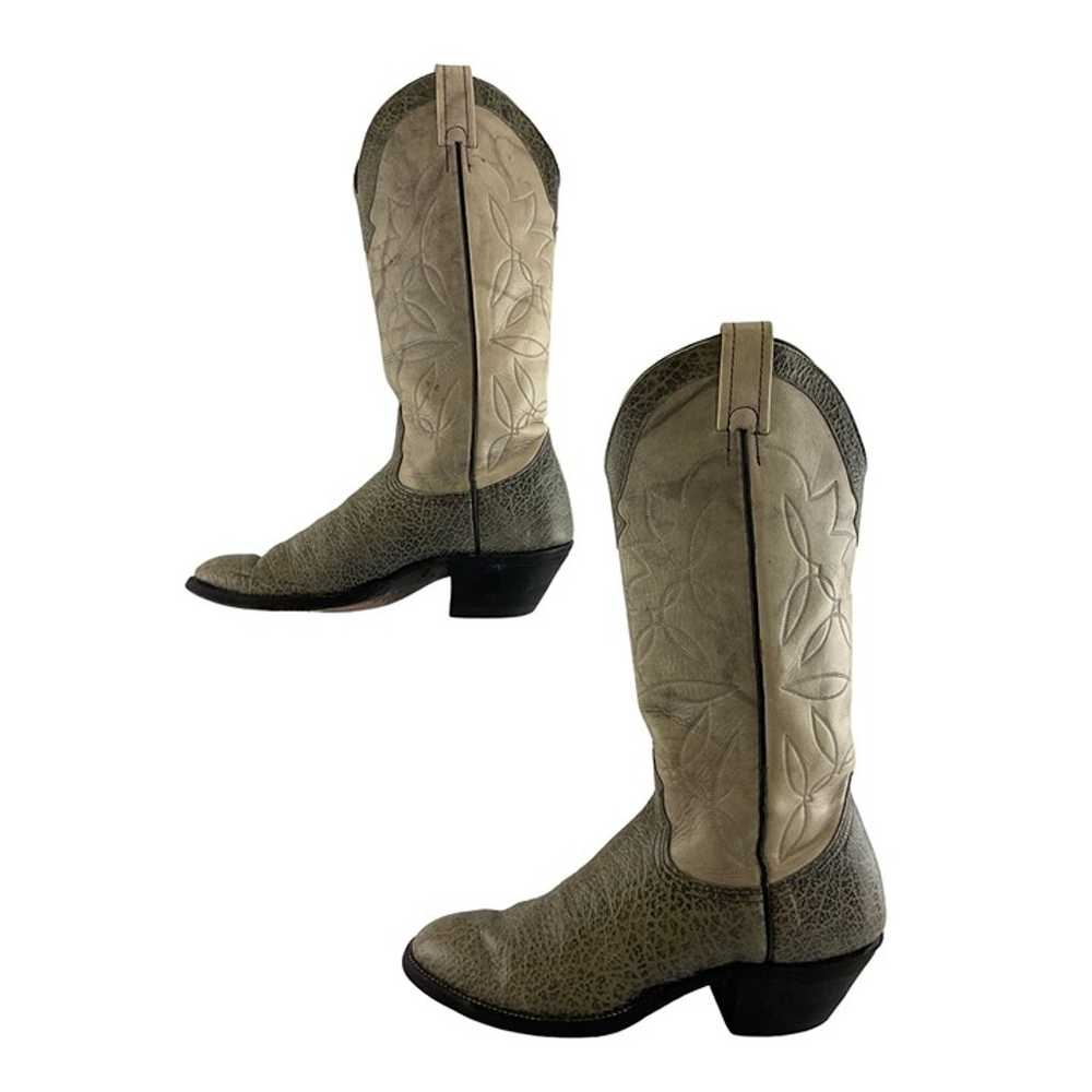 Ladies Nocona Gray Leather Round Toe Western Cowg… - image 2