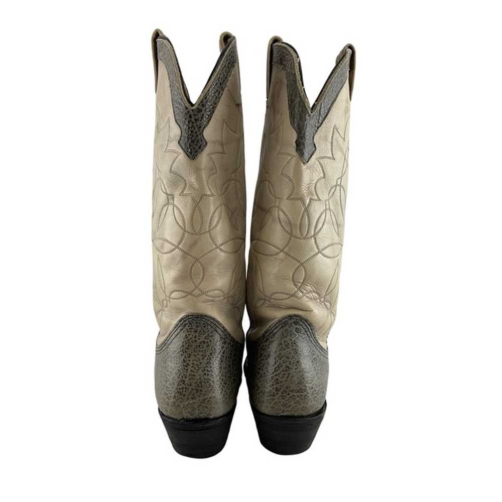 Ladies Nocona Gray Leather Round Toe Western Cowg… - image 4