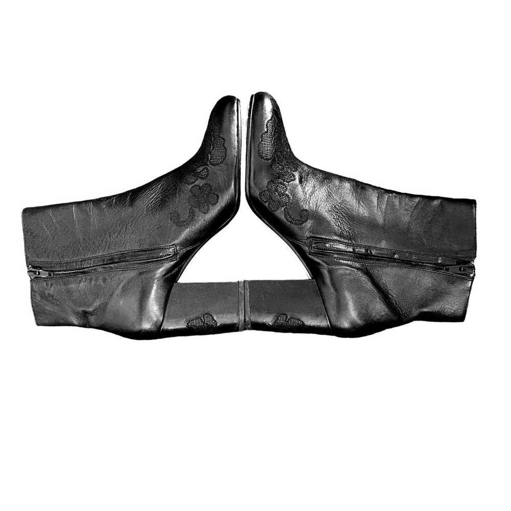 VTG Michael Kors Leather Embossed Floral Side Zip… - image 4