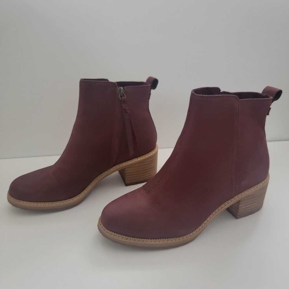 TOMS Marina Boot 8.5 - Burgundy Red Leather - image 2