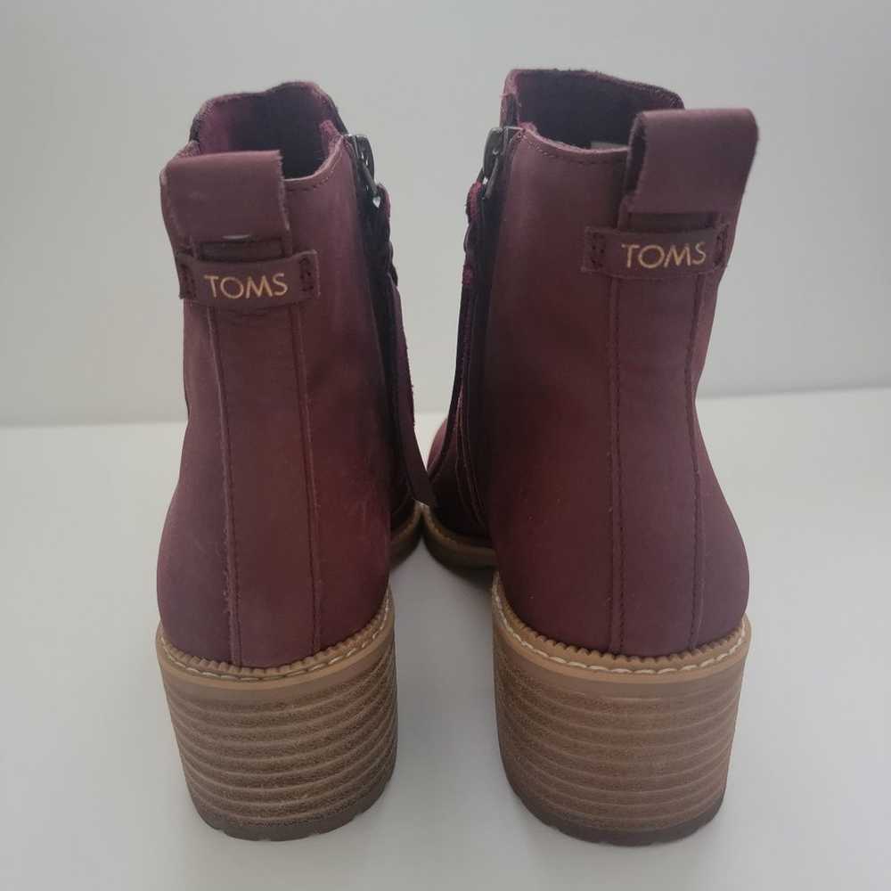 TOMS Marina Boot 8.5 - Burgundy Red Leather - image 3