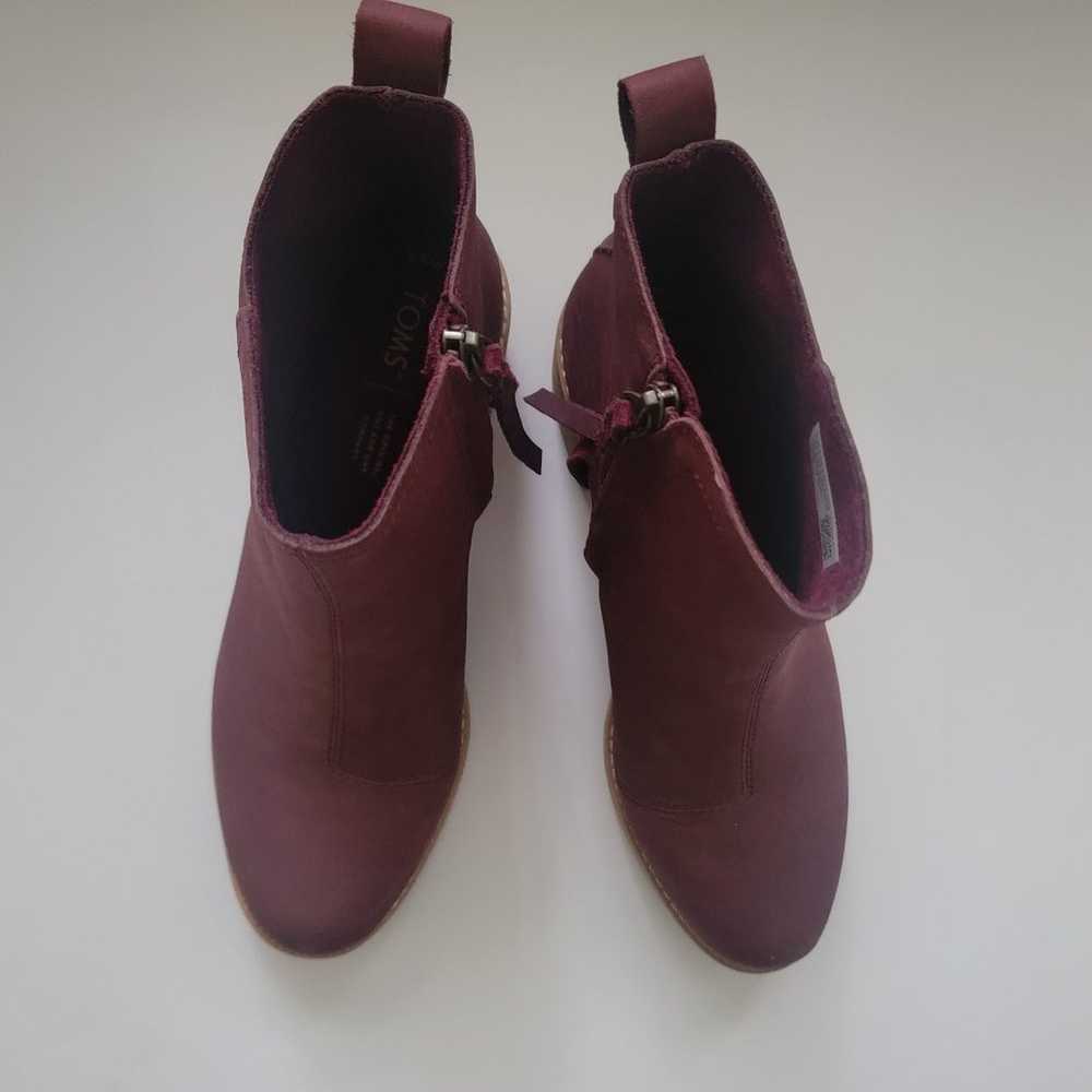 TOMS Marina Boot 8.5 - Burgundy Red Leather - image 5