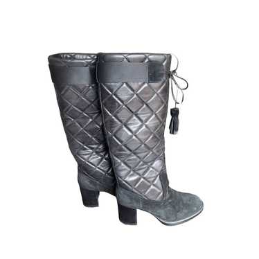 Aquatalia Womens Ileana Boots Black Leather Heel Q