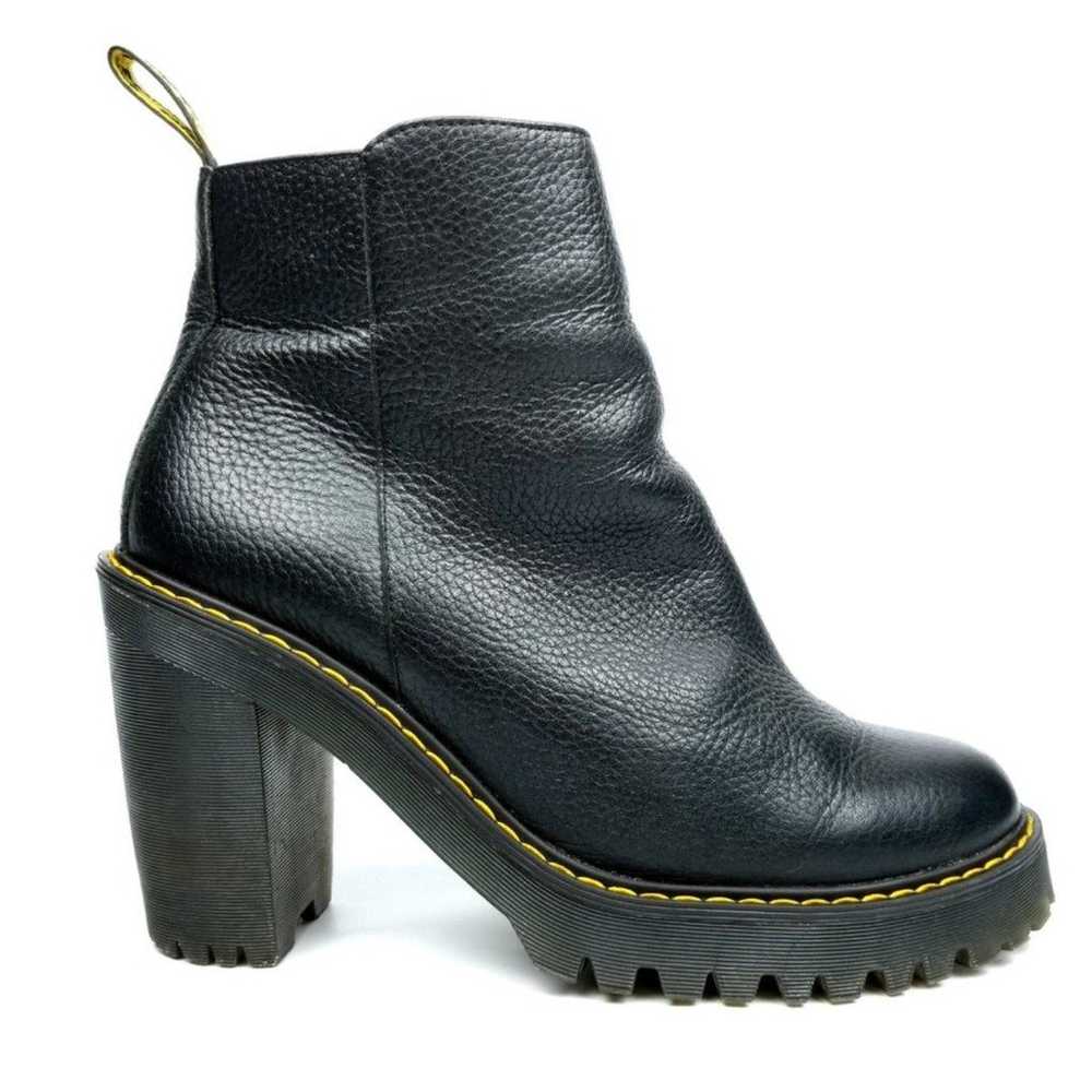 Dr. Martens Magdalena Leather Chunky Heeled Ankle… - image 2