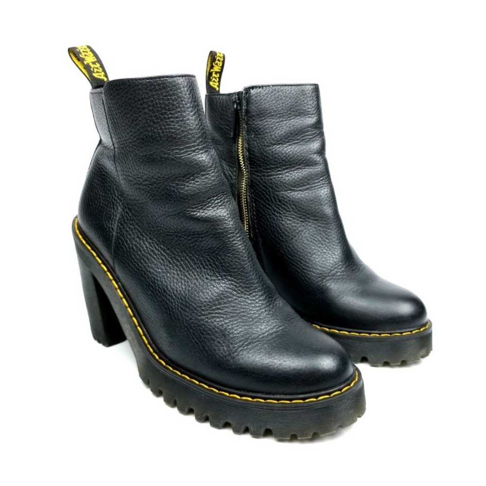 Dr. Martens Magdalena Leather Chunky Heeled Ankle… - image 4