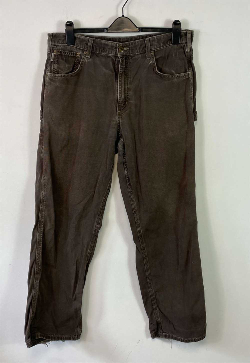 Brown Carhartt Workwear Trousers Carpenter 36 x 30 - image 1