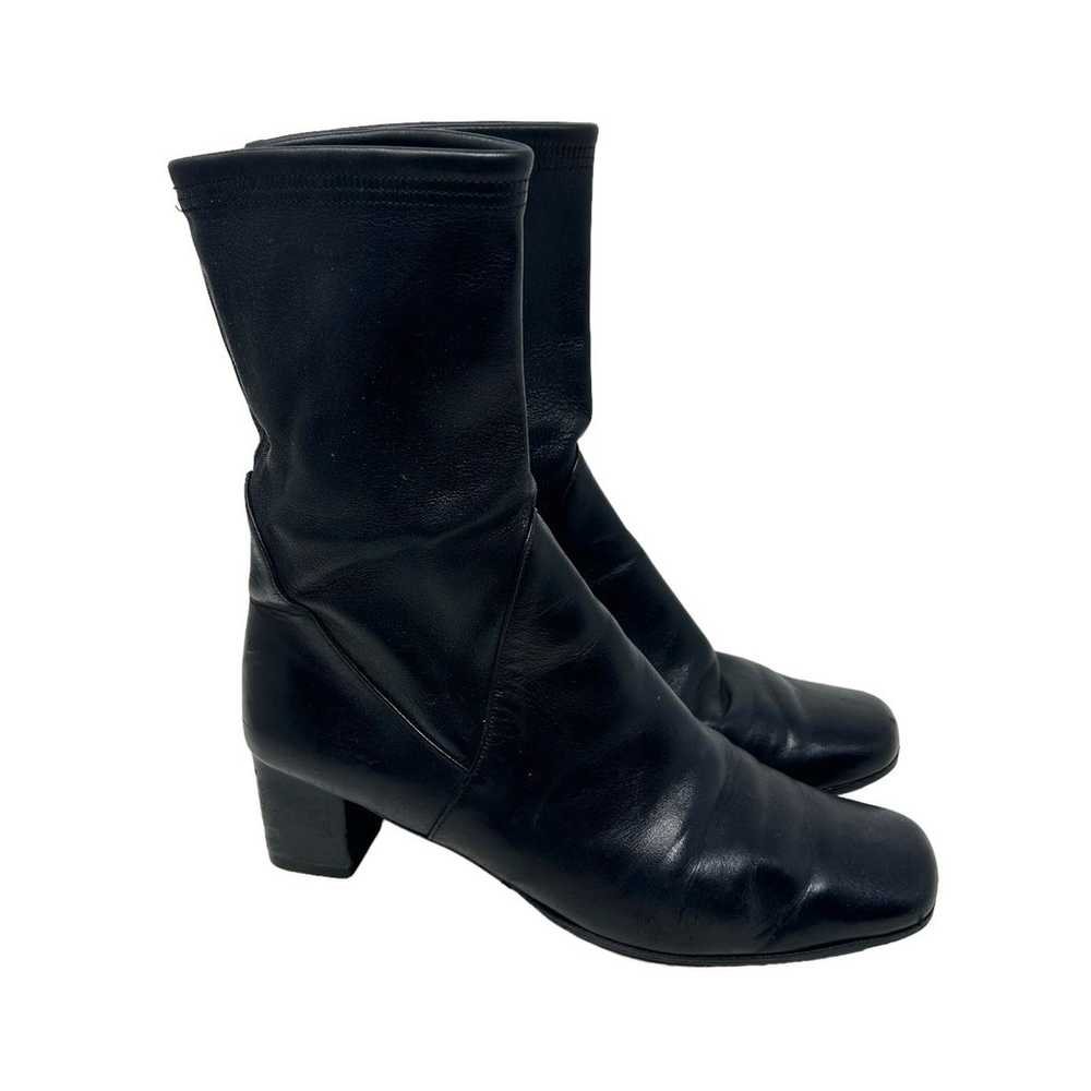 Salvatore Ferragamo Black Leather Glove Heeled Bo… - image 1