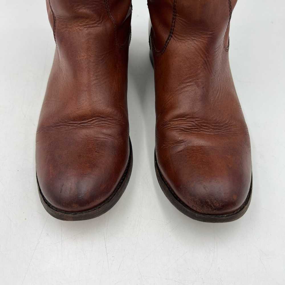 Frye Cox Knee High Leather Boots Cognac Brown - image 2