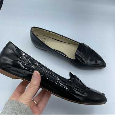 Kelsi Dagger Black Patent Leather Pointed Toe Loa… - image 1