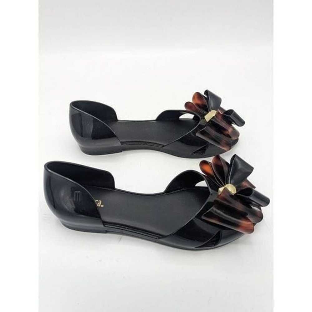 Melissa Seduction Triple Bow Flat D'orsay Black T… - image 4