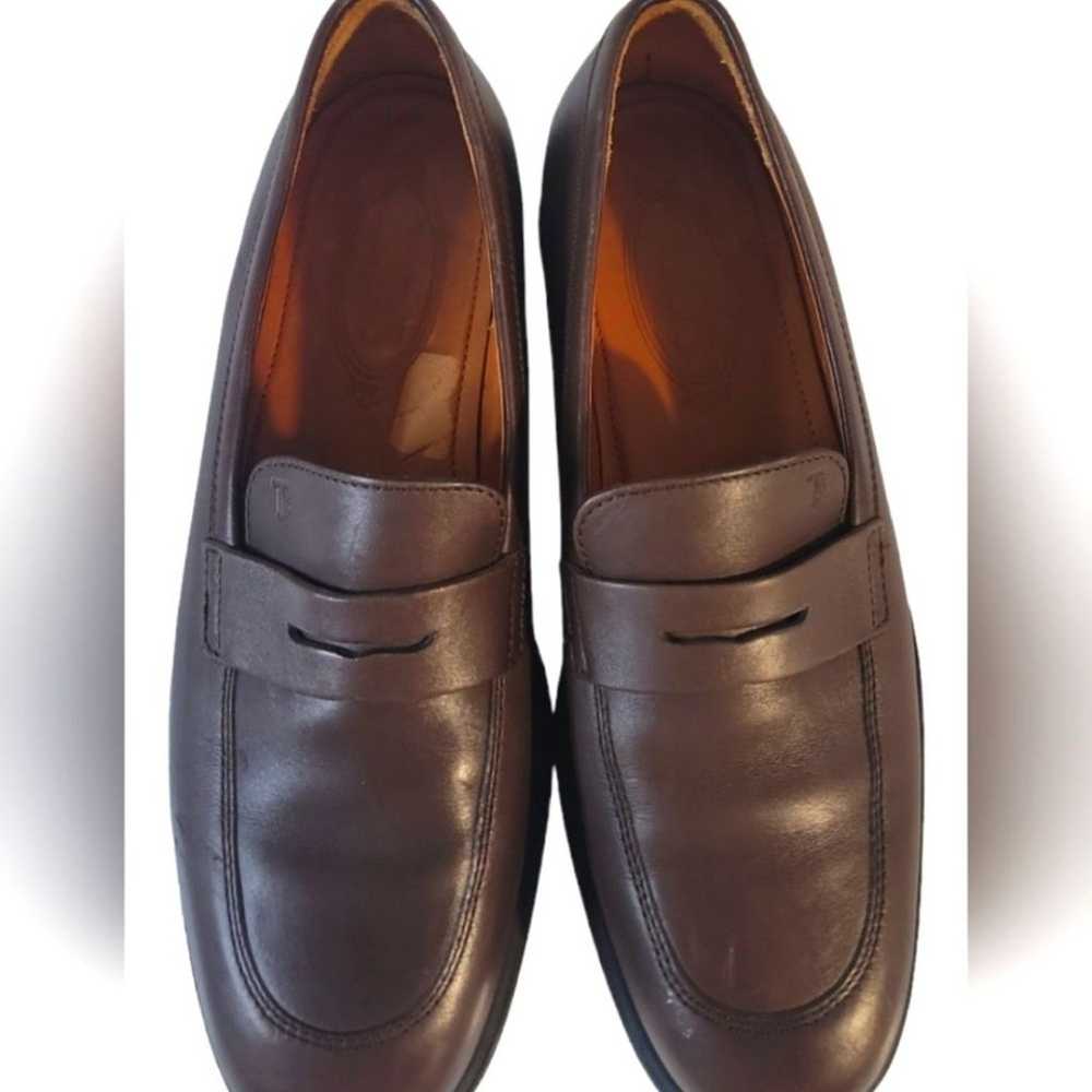 Tod's Dark Brown Leather Mocassinio Round Toes Sl… - image 2