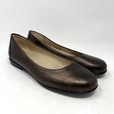 SAS Scenic Ballet Flats Shoes Bronze Brown Leathe… - image 1
