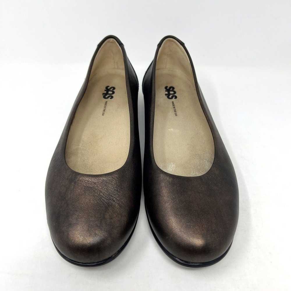 SAS Scenic Ballet Flats Shoes Bronze Brown Leathe… - image 4