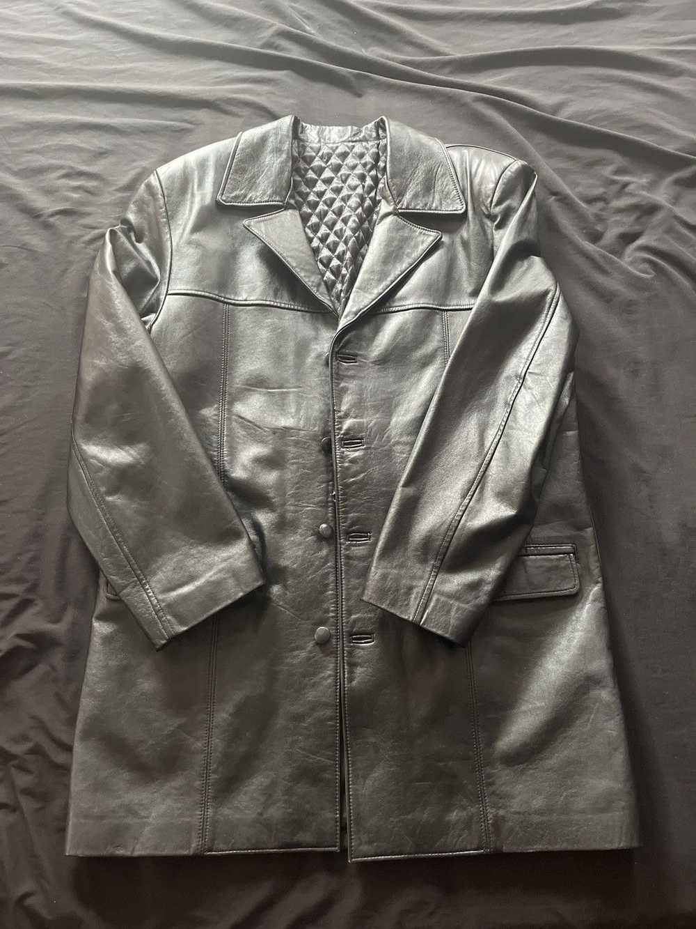 Leather Jacket × Streetwear × Vintage Leather Pea… - image 1