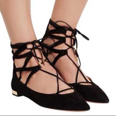 Aquazzura Belgravia Black Flats