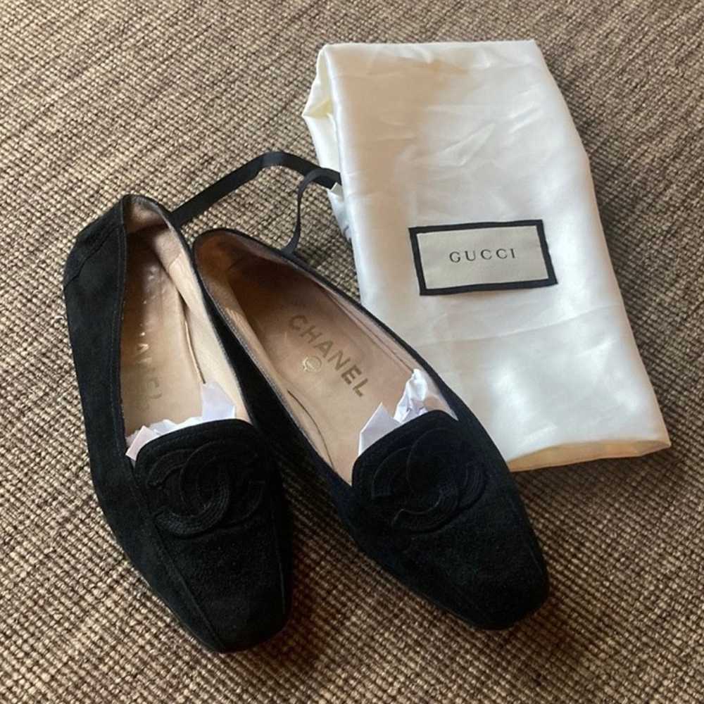 Chanel Coco suede black loafers 5.5 - image 1