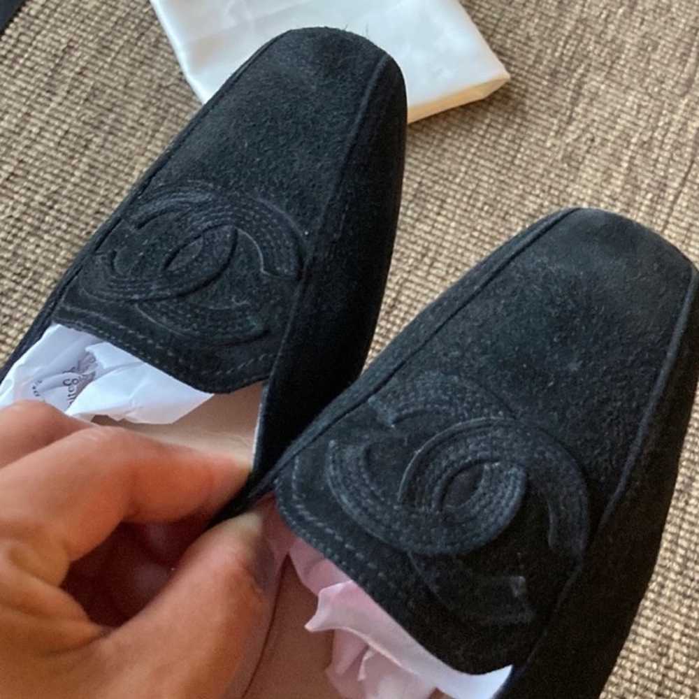 Chanel Coco suede black loafers 5.5 - image 2