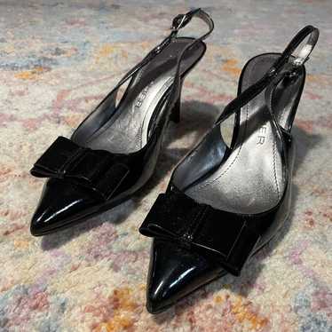 Vintage Y2K coquette black slingback heels