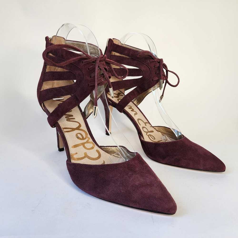 Sam Edelman Zachary Lace-Up Ankle Cuff Burgundy S… - image 1