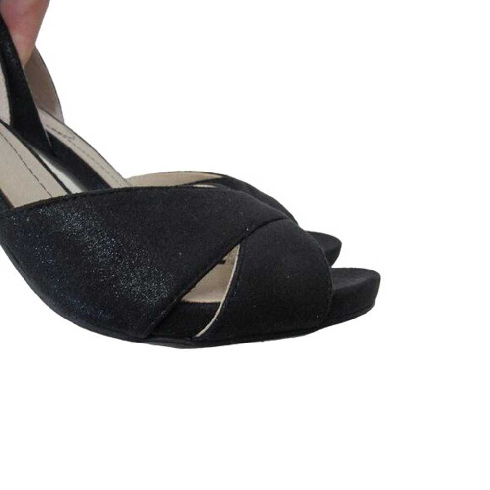 WOMEN BLACK HEELS SZ 10M -SATIN FABRIC UPPER-PART… - image 9